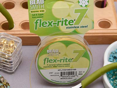 Beadsmith Flexrite, 7 Strand, Metallic Satin Gold, 0.45mm, 30.5m - Standard Bild - 7