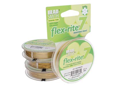 Beadsmith Flexrite, 7 Strand, Metallic Satin Gold, 0.45mm, 9.1m - Standard Bild - 2