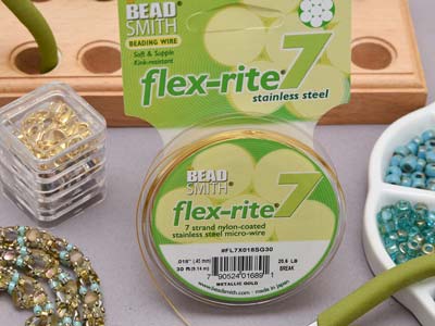 Beadsmith Flexrite, 7 Strand, Metallic Satin Gold, 0.45mm, 9.1m - Standard Bild - 7