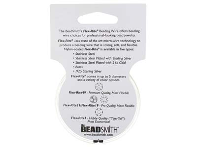Flexrite-faden 7-fach, 0,45 Mm, Vergoldet, 9,14 Meter, Beadsmith - Standard Bild - 9