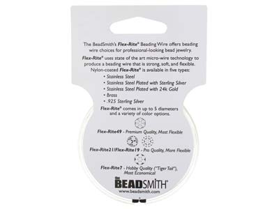 Beadsmith Flexrite, 7 Strand, Metallic Satin Gold, 0.45mm, 9.1m - Standard Bild - 9