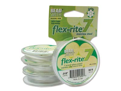 Beadsmith Flexrite, 7 Strand, Perlsilber, 0,45 mm, 9,1 m - Standard Bild - 1