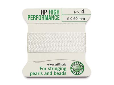 Griffin High Performance Synthetikfaden Nr. 4, Wei 0,60 Mm, 2 Meter