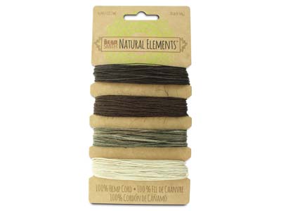 Beadsmith Natural Elements, Hanfschnur, Vier Farben, Neutral, 0,55 mm - Standard Bild - 1