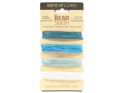 Hanffaden Beadsmith, Aqua 0,55mm, 4farben X 9,10 Meter
