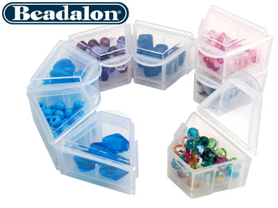 Aufbewahrungsbox Mit 8 Fächern, 10 Cm, Transparenter Kunststoff, Beadalon - Standard Bild - 2