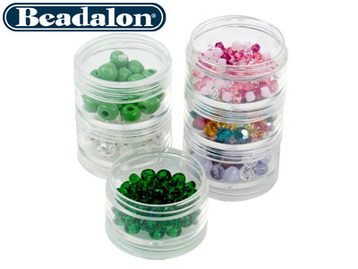 Runde Perlenschachteln, Kleines Modell, 4,1 Cm, Beadalon, 6er-pack - Standard Bild - 2