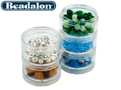 Beadalon Perlenaufbewahrung, Stapelbare Behälter, Mittelgroß, Fünf Pro Stapel - Standard Bild - 2