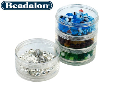 Runde Perlenschachteln, Großes Modell, 6,4 Cm, Beadalon, 4er-pack - Standard Bild - 2