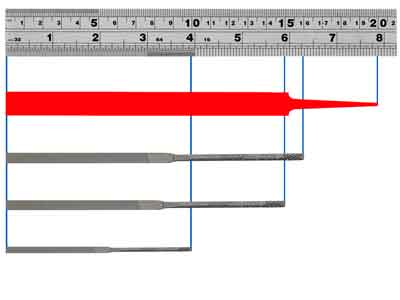 Salbeiblattfeile Nr. 1960, 150mm G2, Vallorbe - Standard Bild - 6