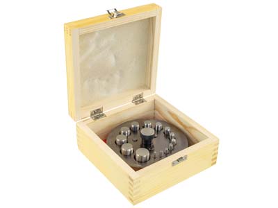 Set Mit 14 Ausstechern Auf Sockel, Runde Form Von 3 Bis 25 MM - Standard Bild - 2