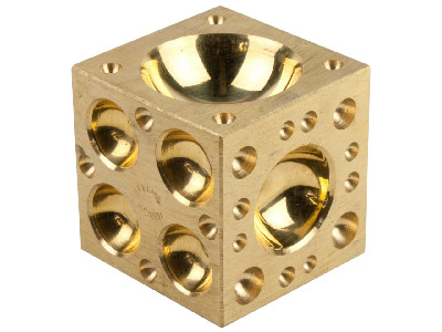 Prägewürfel 50 Mm, 70 Löcher Von 2,7 Bis 37 Mm, Messing - Standard Bild - 2