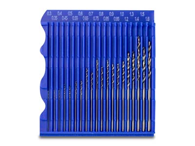 Satz Von 20 Bohrern, Durchmesser Von 0,30 MM Bis 1,60 MM - Standard Bild - 2