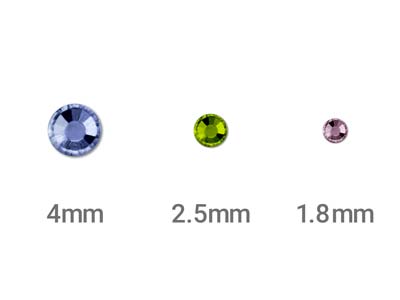 Impressart Kristalle Mit Flacher Rückseite, Gemischt 1,8 mm, 2,5 mm, 4 mm, 432 stück, 144 Je Farbe - Standard Bild - 4