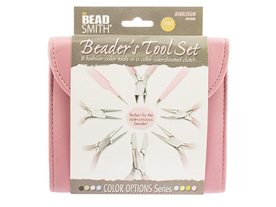 8-teiliges Perlenwerkzeugset, Rosa Tasche, Beadsmith - Standard Bild - 3