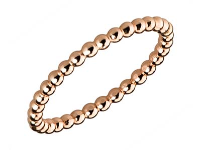 Perlenring Kugel 2 Mm, Ros{goldenesgold Filled, Ringgröße 51 - Standard Bild - 2