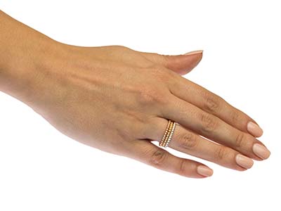Roségold-gefüllter Perlenring, 2 mm, Größe 16 - Standard Bild - 5