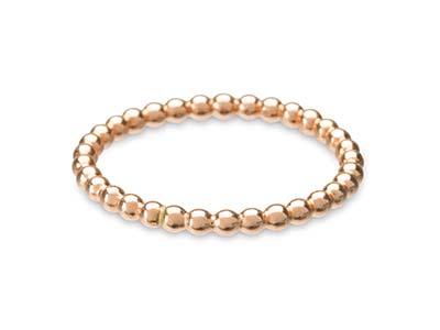 Perlenring Kugel 2 Mm, Gold Filled Rose, Ringgröe 58