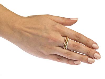 Perlenring Kugel 3 Mm, Gold Filled Rose, Ringgröße 58 - Standard Bild - 5