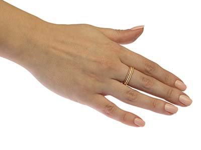 Roségold-gefüllter Perlenring, 1,5 mm, Größe 16 - Standard Bild - 5