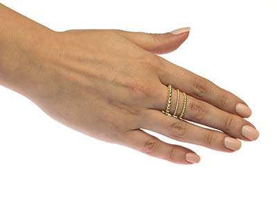 12 kt Goldgefüllter Perlenring, 2 mm, Größe 17 1/4 - Standard Bild - 4