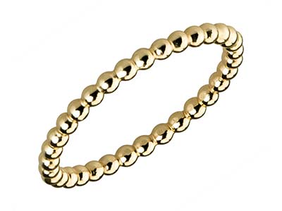 Perlenring Kugel 2 Mm, Gold Filled,ringgröße 56 1/2 - Standard Bild - 2