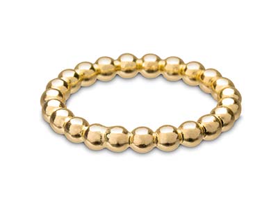 12kt Goldgefüllter Perlenring, 3mm, Gröe 16