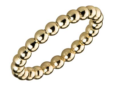 12 kt Goldgefüllter Perlenring, 3 mm, Größe 18 1/4 - Standard Bild - 2