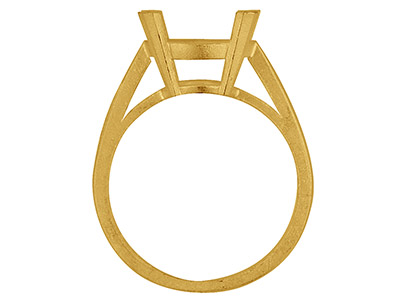 Solitär Mit 4 Krappen Für Ovalen Stein 12 X 10 Mm, 9k Gelbgold, Ringgröße 53 12 x 10 mm, Größe M - Standard Bild - 2