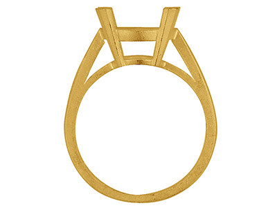 9 Kt Gelbgold, A8, Rubover-solitärring, Oval, Mit Echtheitsstempel, Steingröße 12 x 10 mm, Größe M - Standard Bild - 2