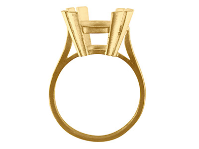 Solitärring Aus 9 Kt Gelbgold, A11, Oval, Mit Echtheitsstempel, Steingröße 16 x 12 mm, Größe N - Standard Bild - 2