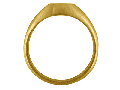 9 Kt Gelbgold, C9, Rubover-solitärring, Oval, Mit Echtheitsstempel, Steingröße 10 x 8 mm, Größe S, Offene Rückseite - Standard Bild - 2