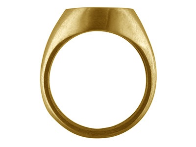 9 Kt Gelbgold, C11, Rubover-solitärring, Oval, Mit Echtheitsstempel, Steingröße 16 x 12 mm, Größe S, Feste Rückseite - Standard Bild - 2