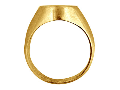 9 Kt Gelbgold, C27, Rubover-solitärring, Oval, Mit Echtheitsstempel, Steingröße 12 x 10 mm, Größe Q, Offene Rückseite - Standard Bild - 2