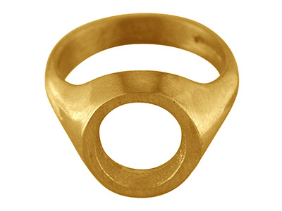 Siegelring Zum Fassen Für Ovalen Stein 12 X 10 Mm, 9k Gelbgold, Ringgröe 58 12x10mm, Gröe Q, Offene Rückseite