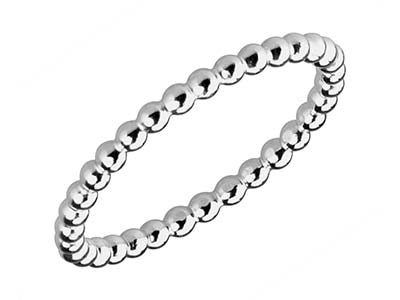 Perlenring Kugel 2 Mm, Silber 925, Ringgröße 58 - Standard Bild - 2