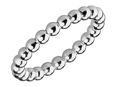 Perlenring Kugel 3 Mm, Silber 925, Ringgröße 50 - Standard Bild - 2