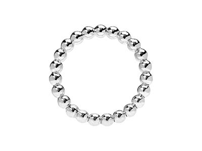 Perlenring Kugel 3 Mm, Silber 925, Ringgröße 53 - Standard Bild - 3