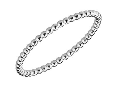 Perlenring Kugel 1,50 Mm, Silber925, Ringgröße 61 - Standard Bild - 2