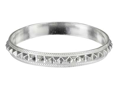 Ring Mit Pyramidenmotiven 3 Mm, 925silber, Ringgröe 50
