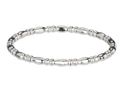 Perlenbandring, Oval Und Rondelle Höhe 1,5 Mm, Silber 925, Ringgröe 50