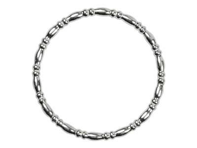 Perlenbandring, Oval Und Rondelle Höhe 1,5 Mm, Silber 925, Ringgröße 50 - Standard Bild - 2