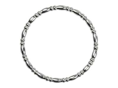 Perlenring, Oval Und Rondelle Alt 1,5 Mm, Silber 925, Ringgröße 52 - Standard Bild - 2