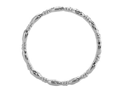 Perlenringband, Oval Und Abwechselnd Rund 2 Mm, Silber 925, Ringgröße 50 - Standard Bild - 2