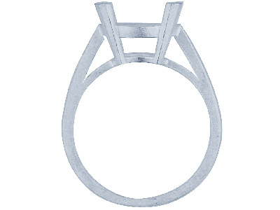 Ring Mit 4 Krappen Für 12 X 10 MM Großen Stein, Silber 925, Ringgröße 52/53 - Standard Bild - 2