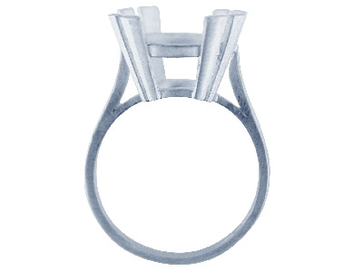 Ring Mit 4 Doppelkrappen In Steinbesatz 16 X 12 Mm, Silber 925, Ringgröße 53/54 - Standard Bild - 2