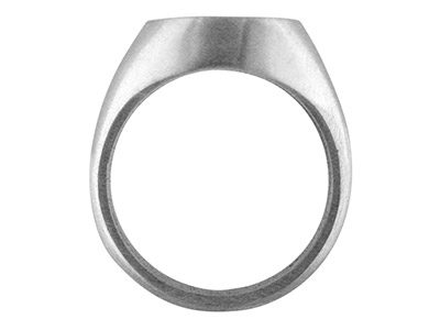 C11-rubover-solitärring Aus Sterlingsilber, Mit Echtheitsstempel, 16 x 12 mm, Oval, Größe S, Fester Kopf, Hohle Ringschultern - Standard Bild - 2