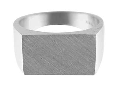 G8-initialenring Aus Sterlingsilber, Rechteckig, 17 x 12 mm, Mit Echtheitsstempel, Kopftiefe 2,9 mm, Größe S - Standard Bild - 1