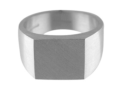 G9-initialenring Aus Sterlingsilber, Quadratisch, 8 x 8 mm, Ohne Punzierung, Kopftiefe 2,35 mm, Größe O - Standard Bild - 1