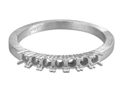 Trauring Für 7 Steine Von 2,5 Mm, Silber 925, Ringgröße 55/56 Rund, Größe P - Standard Bild - 2